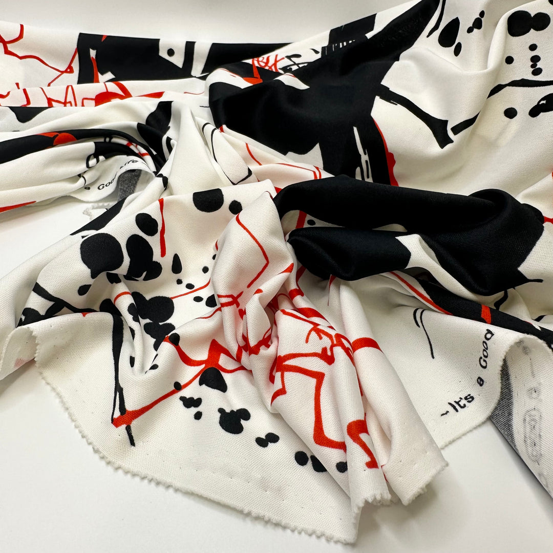 UB - Catharsis - Jersey Poly Knit - White Multi Abstract - 1.15M Bundle