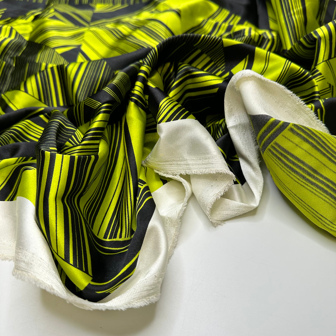 UB - Matrix Glitch - Satin Poly Woven - Green/Black Geometric - 1.6M Bundle