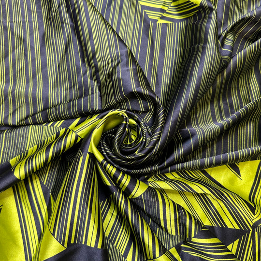 UB - Matrix Glitch - Satin Poly Woven - Green/Black Geometric - 1.6M Bundle