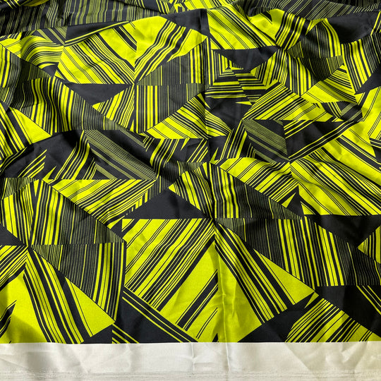 UB - Matrix Glitch - Satin Poly Woven - Green/Black Geometric - 1.6M Bundle