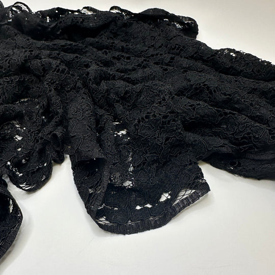 UB - A Little Bit Of Lace - Scalloped Edges Lace Poly Knit - Black Floral - 1.25M Bundle