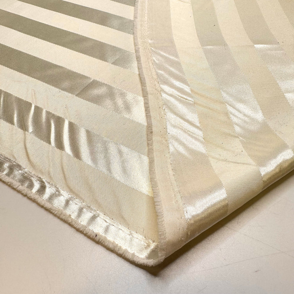 Mums New Table Decoration - Sateen Polyester Blend Woven - White/Cream Stripes - Bundles