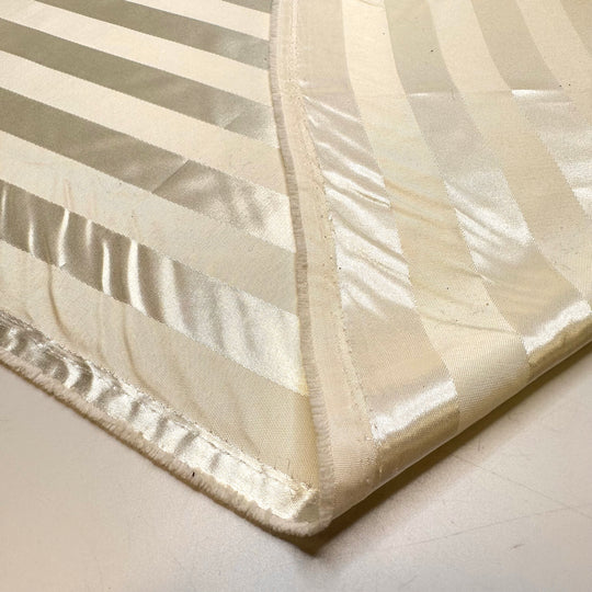 Mums New Table Decoration - Sateen Polyester Blend Woven - White/Cream Stripes - Bundles