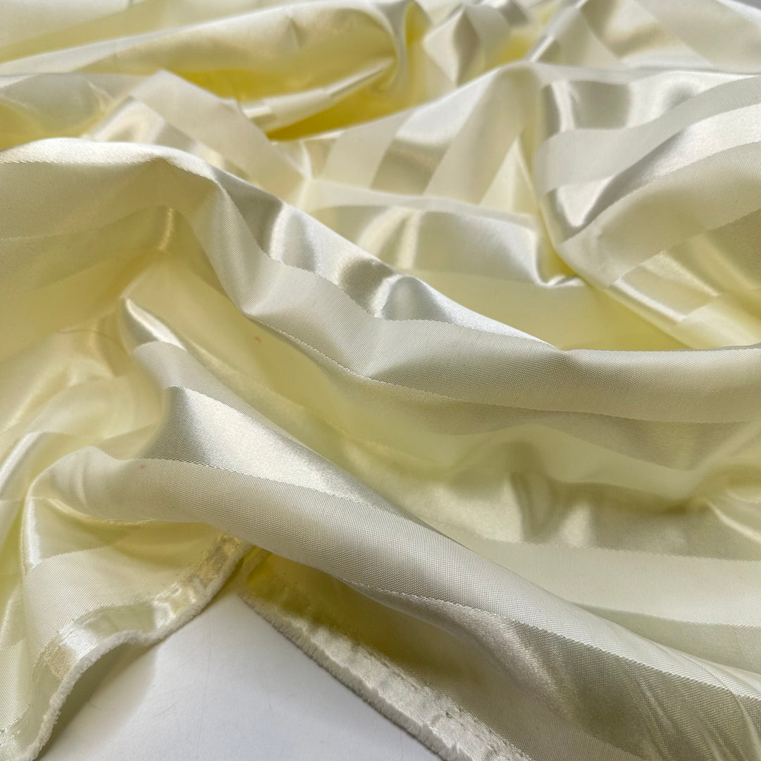 Mums New Table Decoration - Sateen Polyester Blend Woven - White/Cream Stripes - Bundles