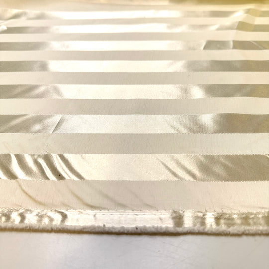 Mums New Table Decoration - Sateen Polyester Blend Woven - White/Cream Stripes - Bundles
