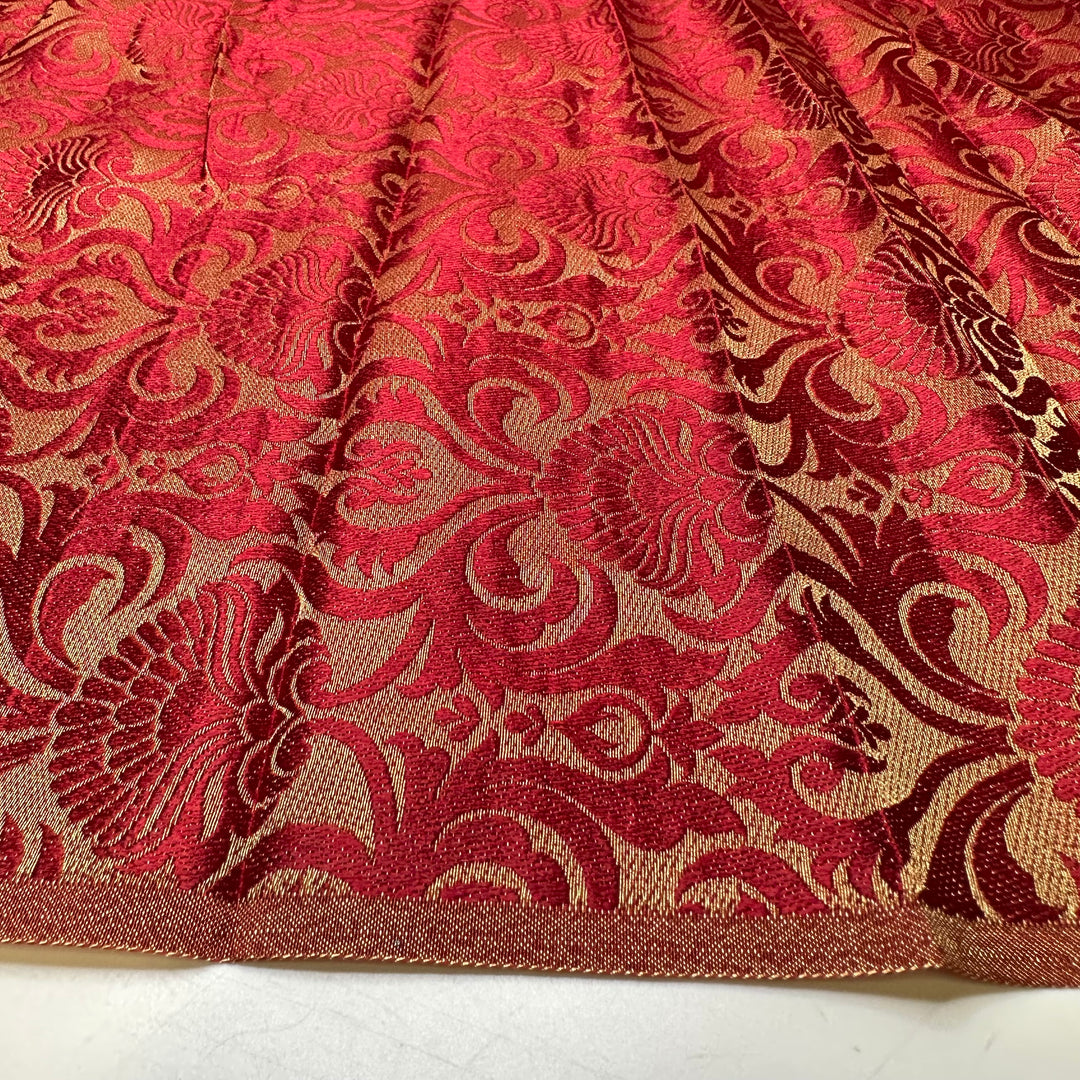 Meet Me There In 5 - Reversible Jacquard Poly Woven - Red/Gold Damask - 1M Bundle