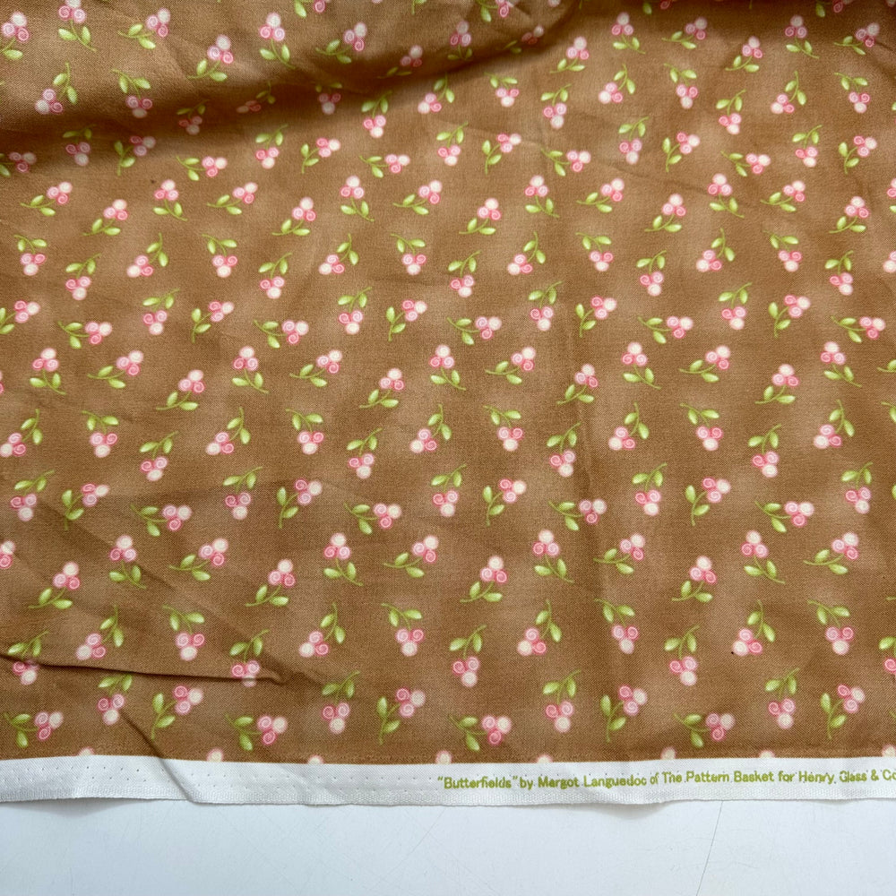 Learning Embroidery Roses - Cotton Woven - Beige/Pink Floral - 2.15M Bundle