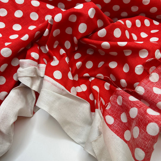 Mini Mouse Couture - Vintage Gauze Cotton Woven - Red/White Polka Dots - 0.9M Bundle