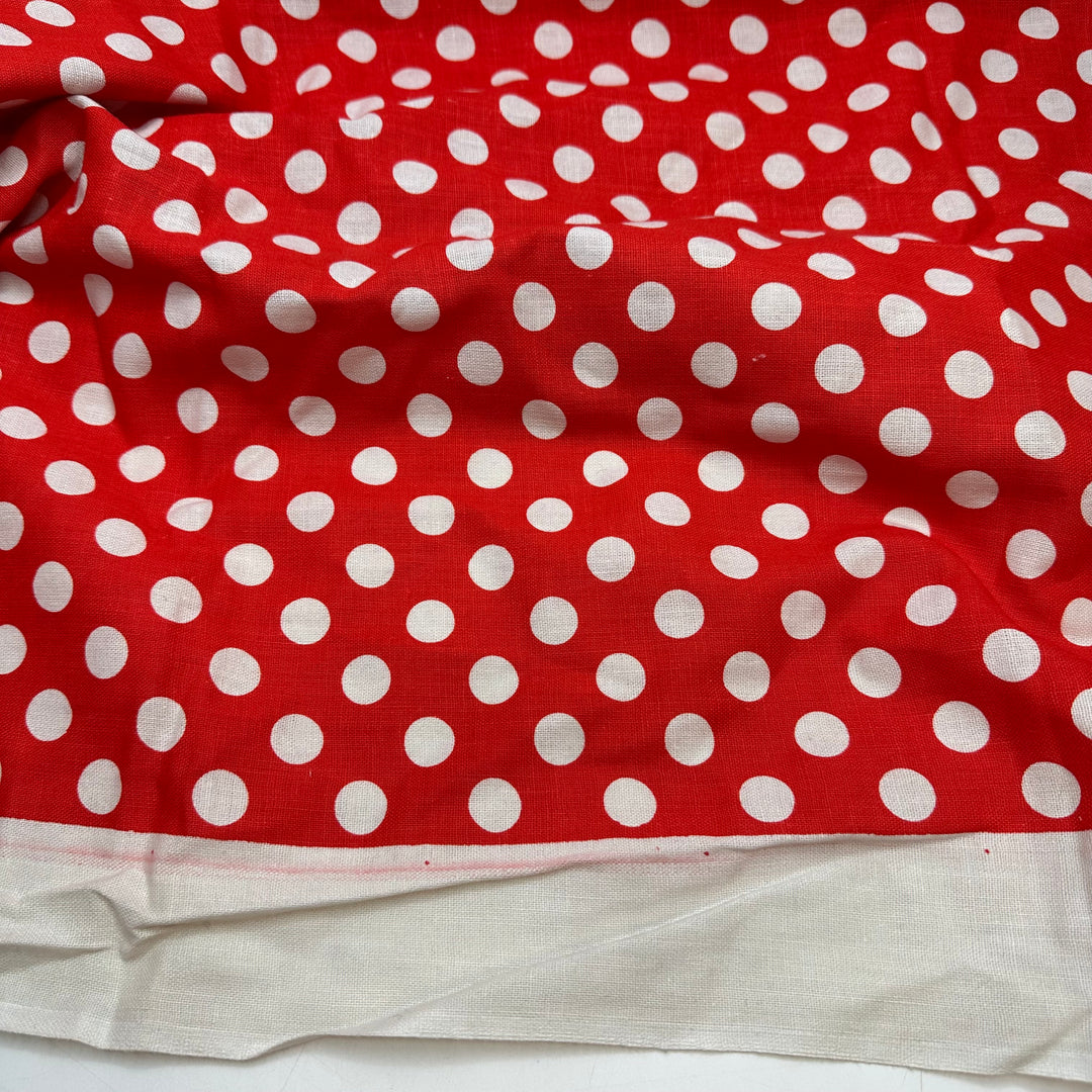 Mini Mouse Couture - Vintage Gauze Cotton Woven - Red/White Polka Dots - 0.9M Bundle