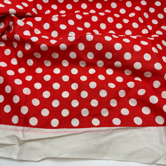 Mini Mouse Couture - Vintage Gauze Cotton Woven - Red/White Polka Dots - 0.9M Bundle