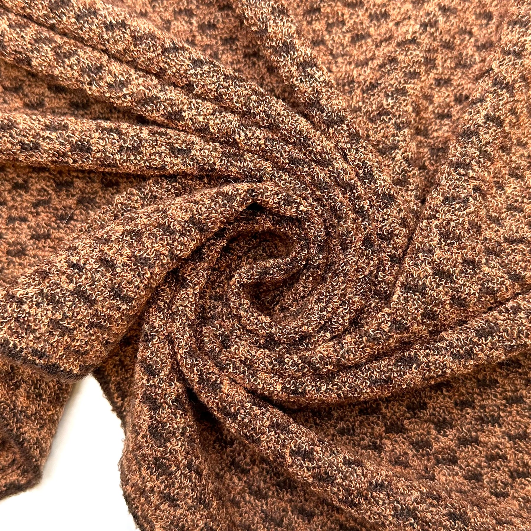 Dressing Gown King - Terry Towel Polyester Blend Knit - Orange/Black  Geometric