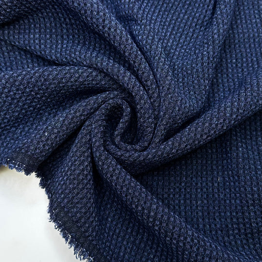 Gomez Addams Most Amazing Dress Robe - Basket Weave Wool Woven - Navy/Blue Plaid - 2.8M Bundle