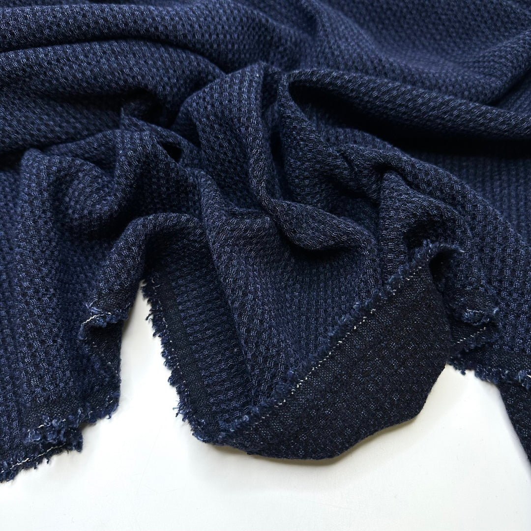 Gomez Addams Most Amazing Dress Robe - Basket Weave Wool Woven - Navy/Blue Plaid - 2.8M Bundle