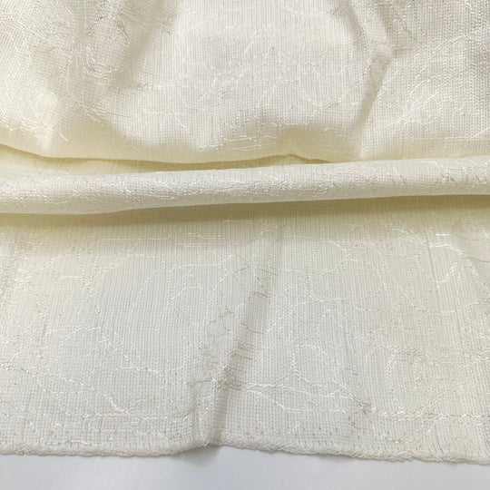 Interconnected - Embroidered Rib Weave Cotton/Poly Woven - Cream - 3M Bundle