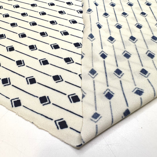 UB - Trying To Read A Map - Poly Knit - Cream/Navy Geometric - 1.35M Bundle