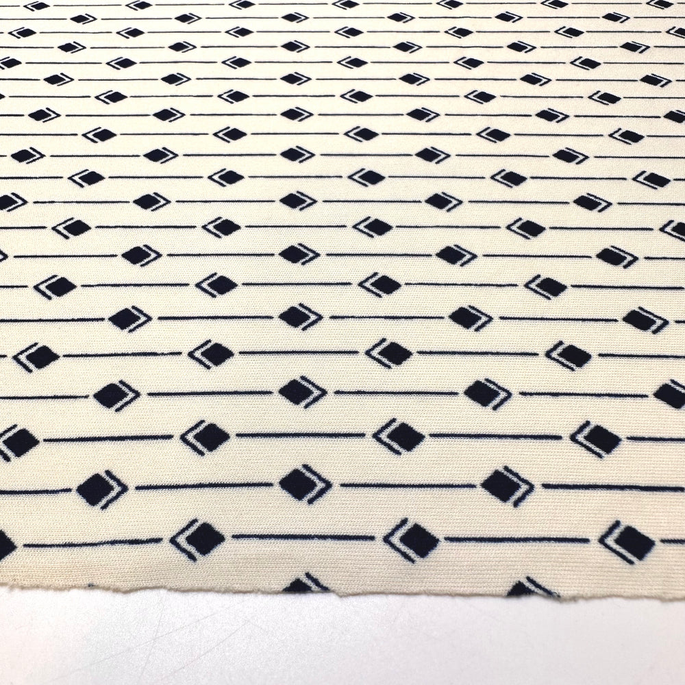 UB - Trying To Read A Map - Poly Knit - Cream/Navy Geometric - 1.35M Bundle