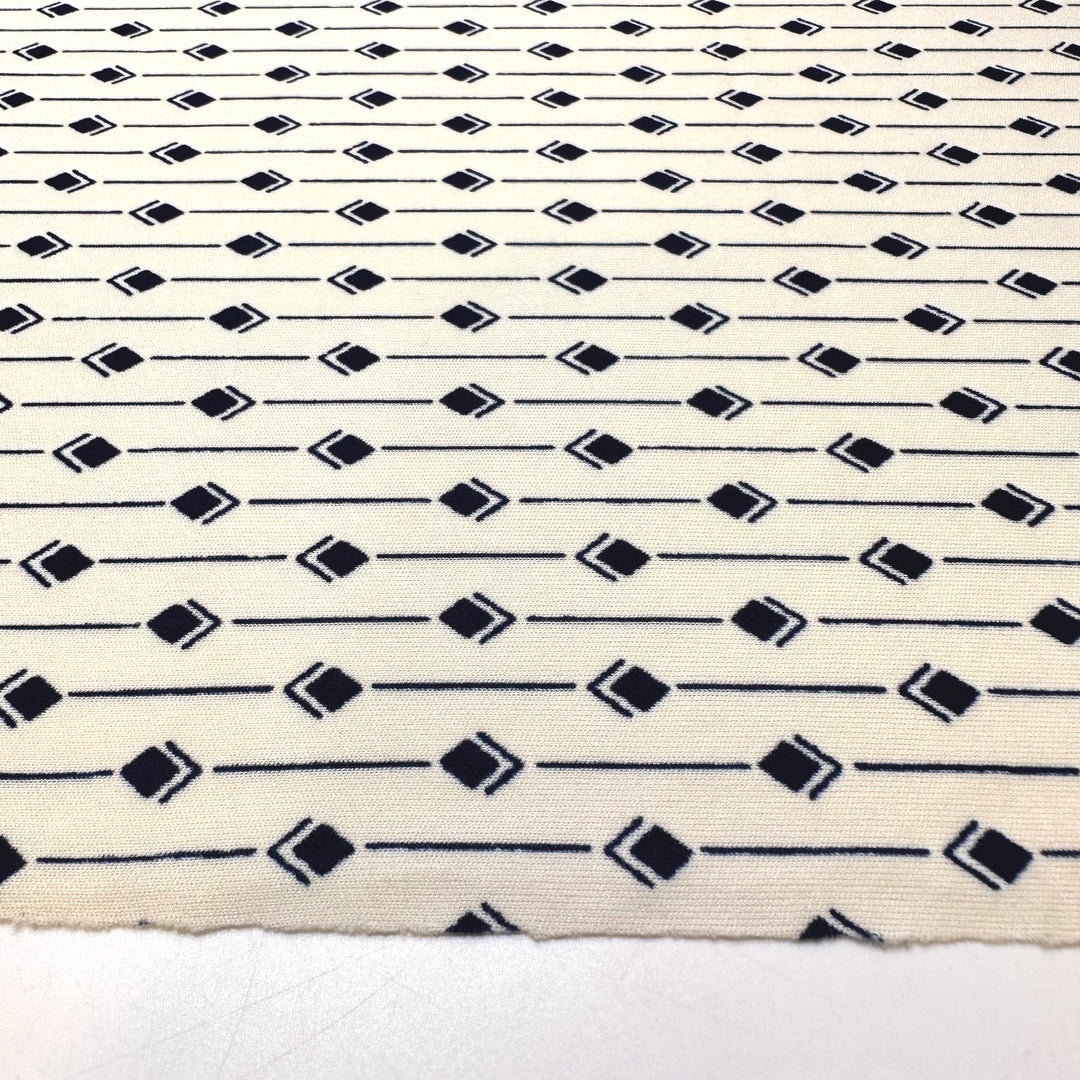 UB - Trying To Read A Map - Poly Knit - Cream/Navy Geometric - 1.35M Bundle