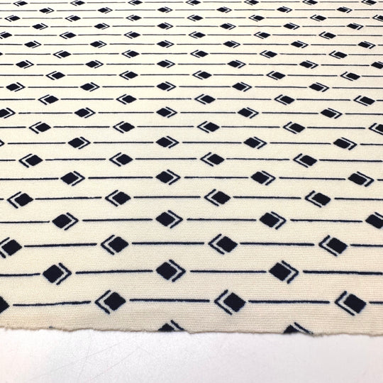 UB - Trying To Read A Map - Poly Knit - Cream/Navy Geometric - 1.35M Bundle
