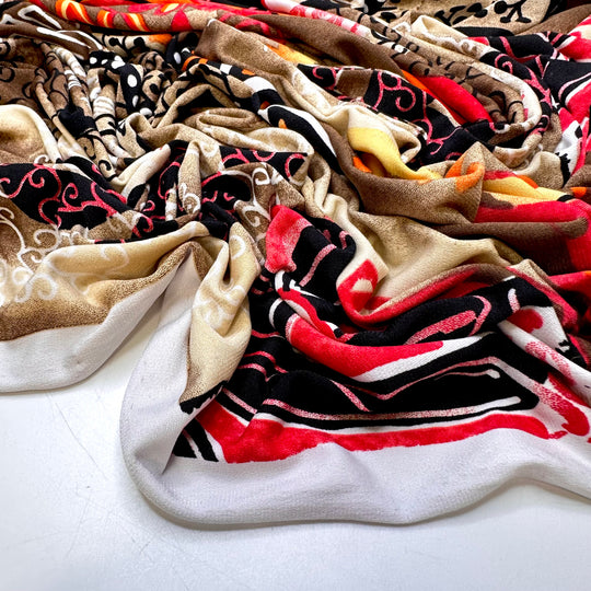 UB - Going To An Art Gallery - Polyester Blend Knit - Light Brown Multi Abstract - 0.9M Bundle