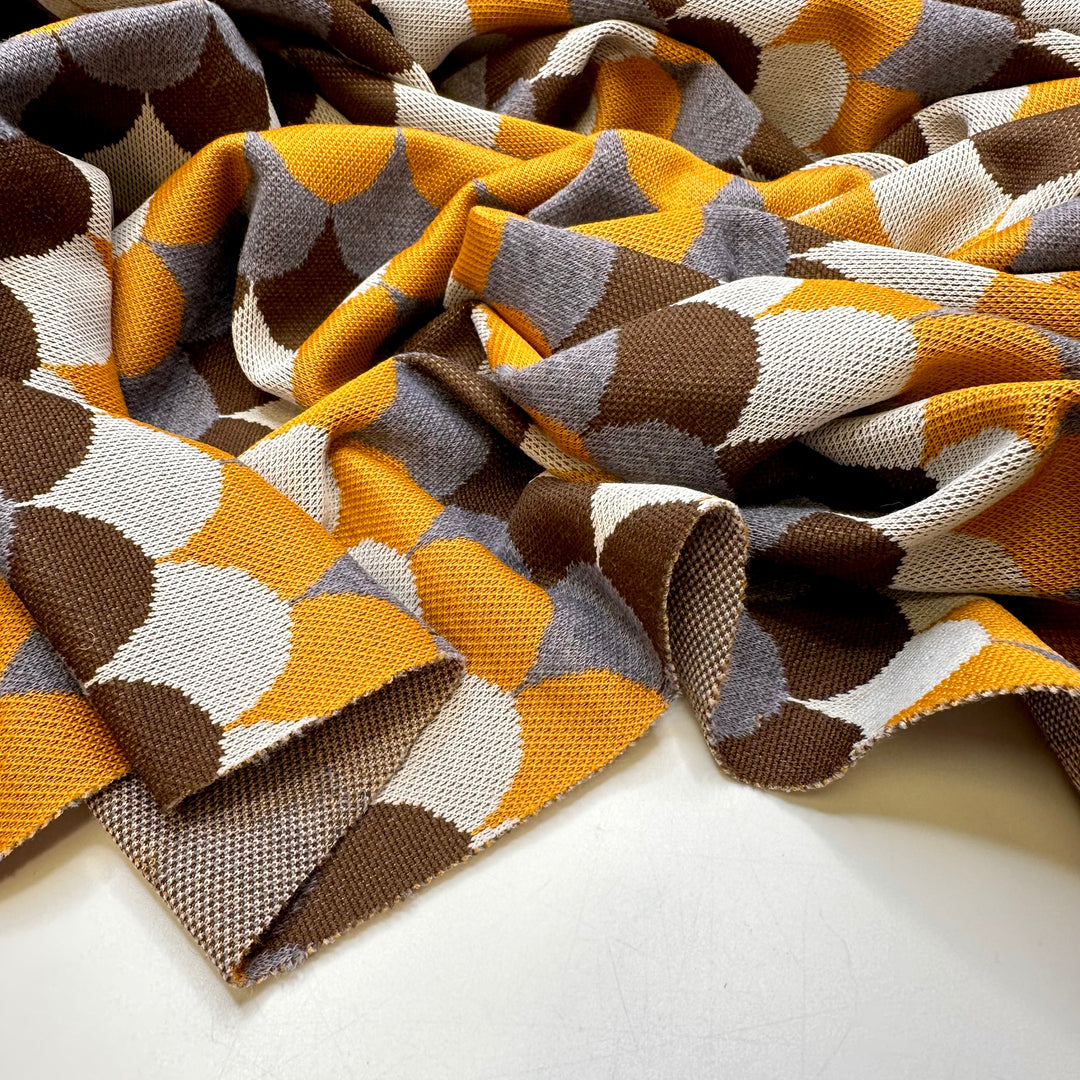 UB - Finding Our Seats In The Stadium - Acrylic Blend Knit - Dark Yellow Multi Geometric - 2.85M Bundle