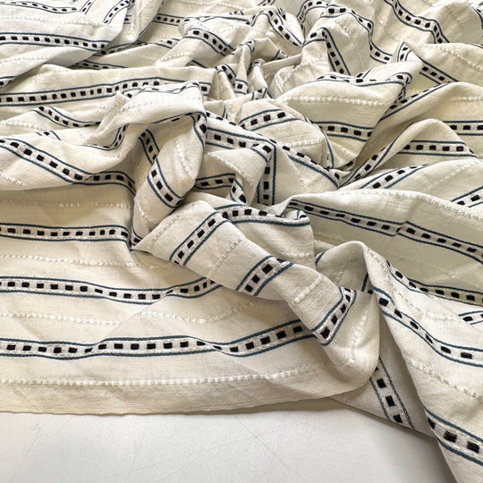 UB - Shopping For Button Up Shirts - Cotton Woven - White Multi Stripes - 1.1M Bundle