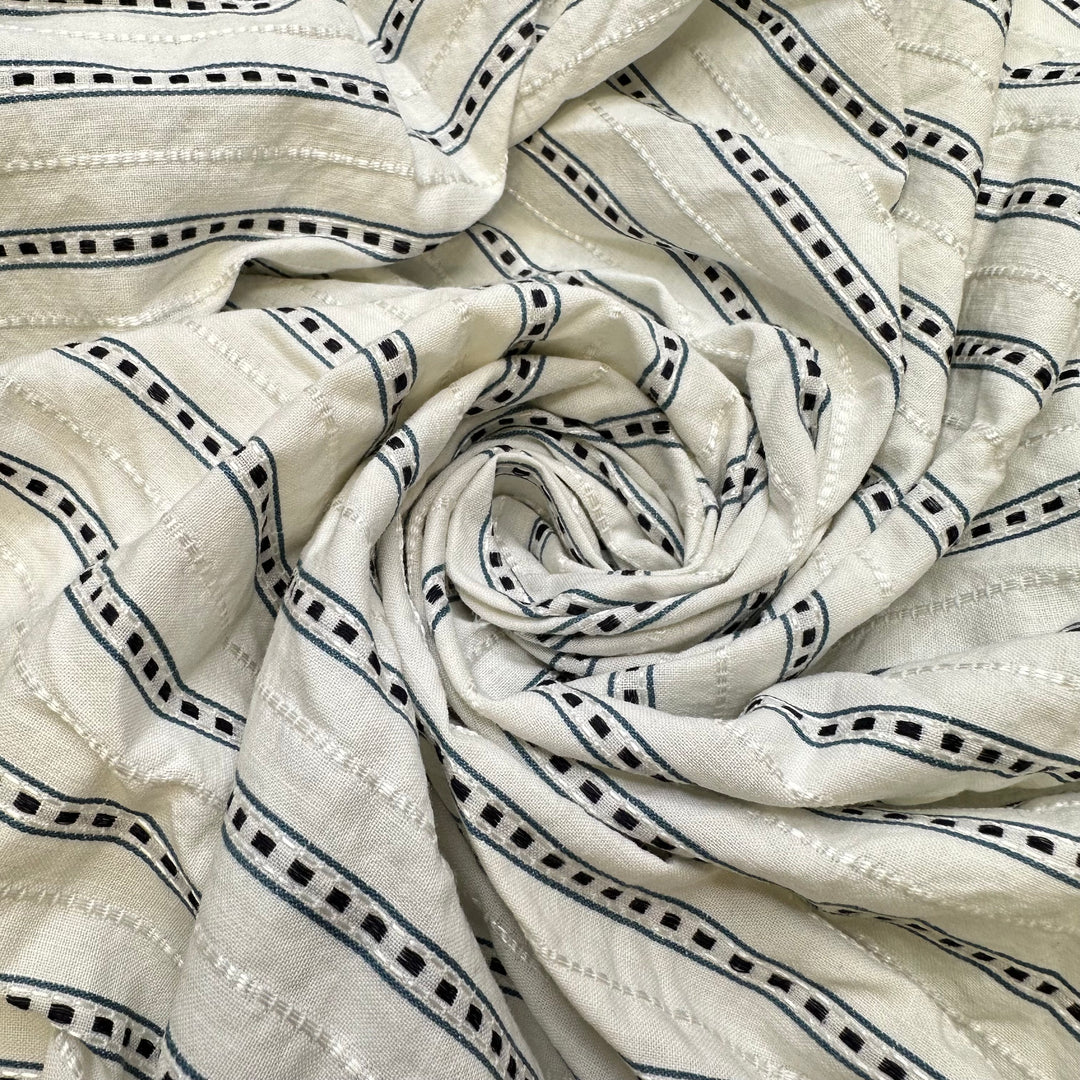 UB - Shopping For Button Up Shirts - Cotton Woven - White Multi Stripes - 1.1M Bundle