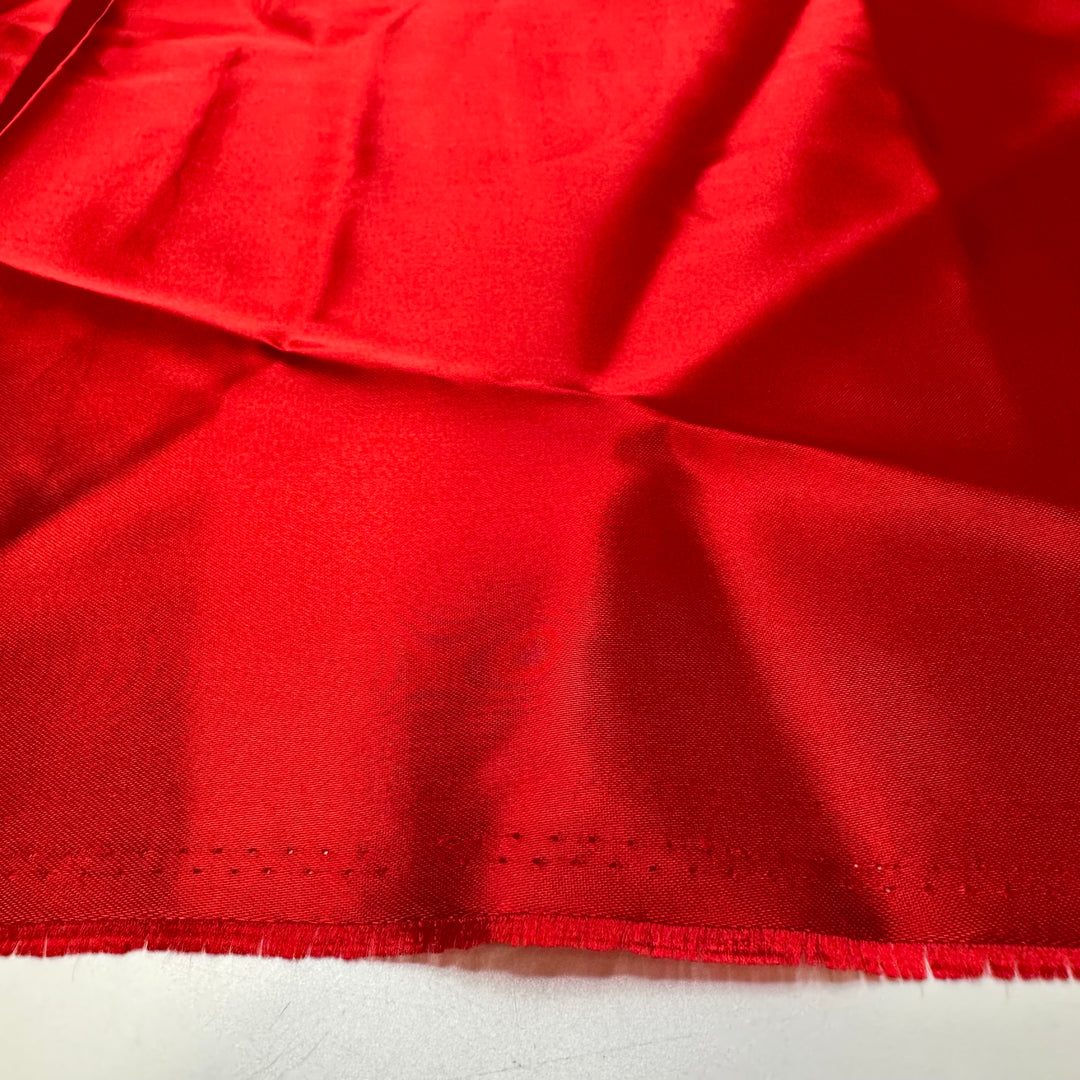 Red Roses From Dad To Mom - Satin Polyester Blend Woven - Red - 1M Bundle