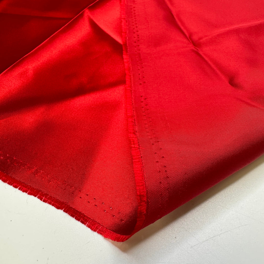 Red Roses From Dad To Mom - Satin Polyester Blend Woven - Red - 1M Bundle
