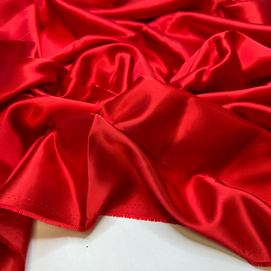 Red Roses From Dad To Mom - Satin Polyester Blend Woven - Red - 1M Bundle