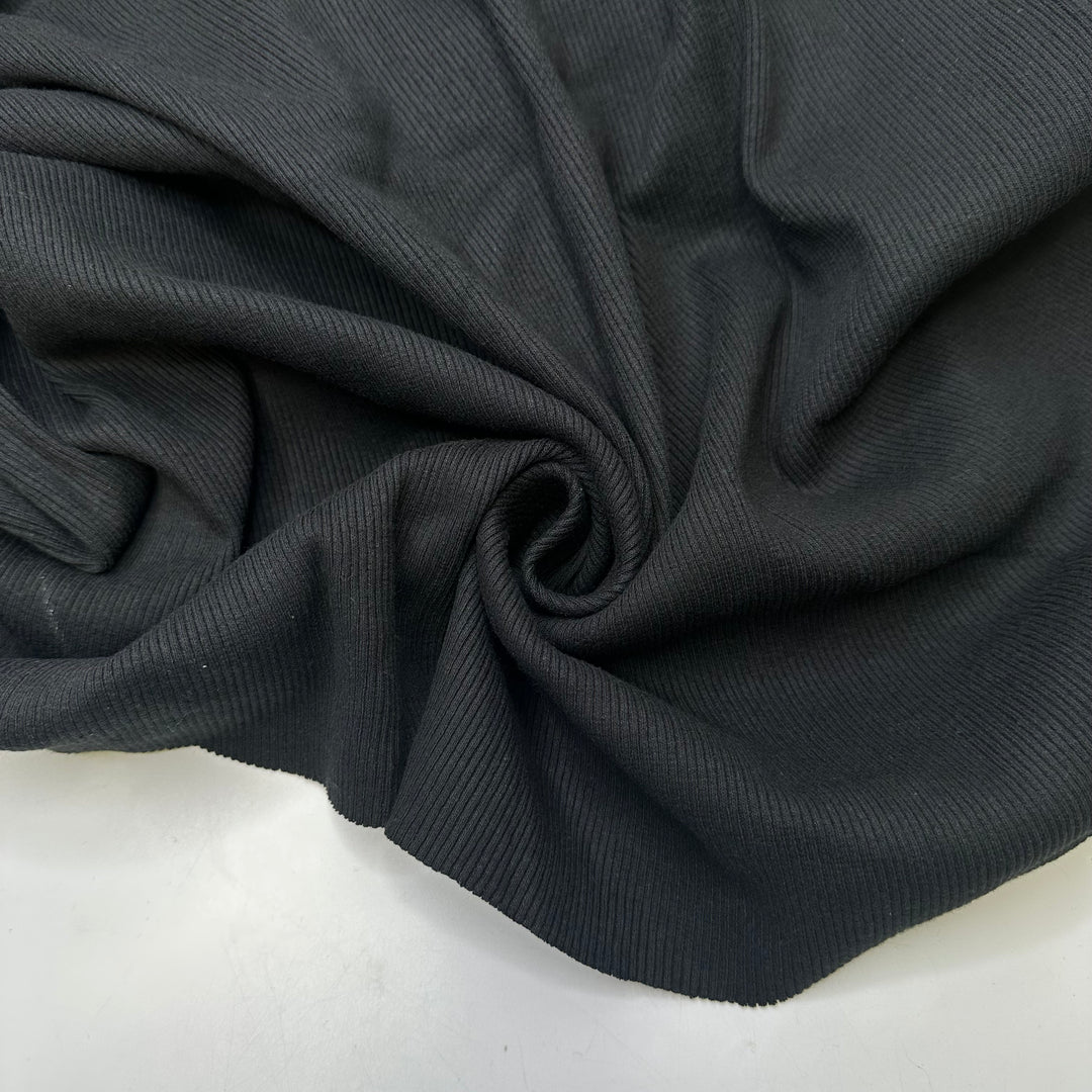Be Your Sassy Self - Tubular Rib Knit Cotton Blend Knit - Black - 2.4M Bundle