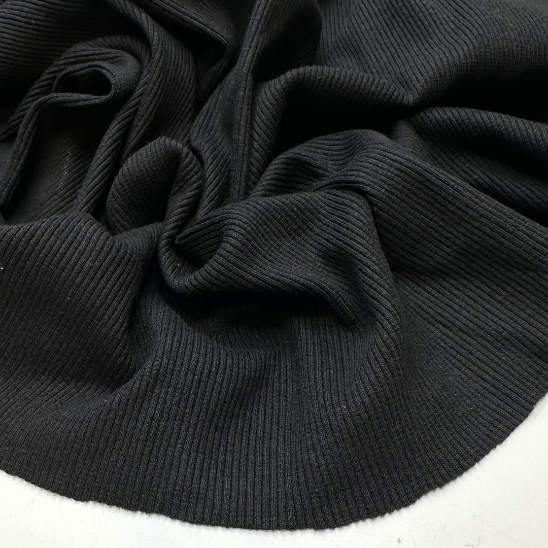 Be Your Sassy Self - Tubular Rib Knit Cotton Blend Knit - Black - 2.4M Bundle