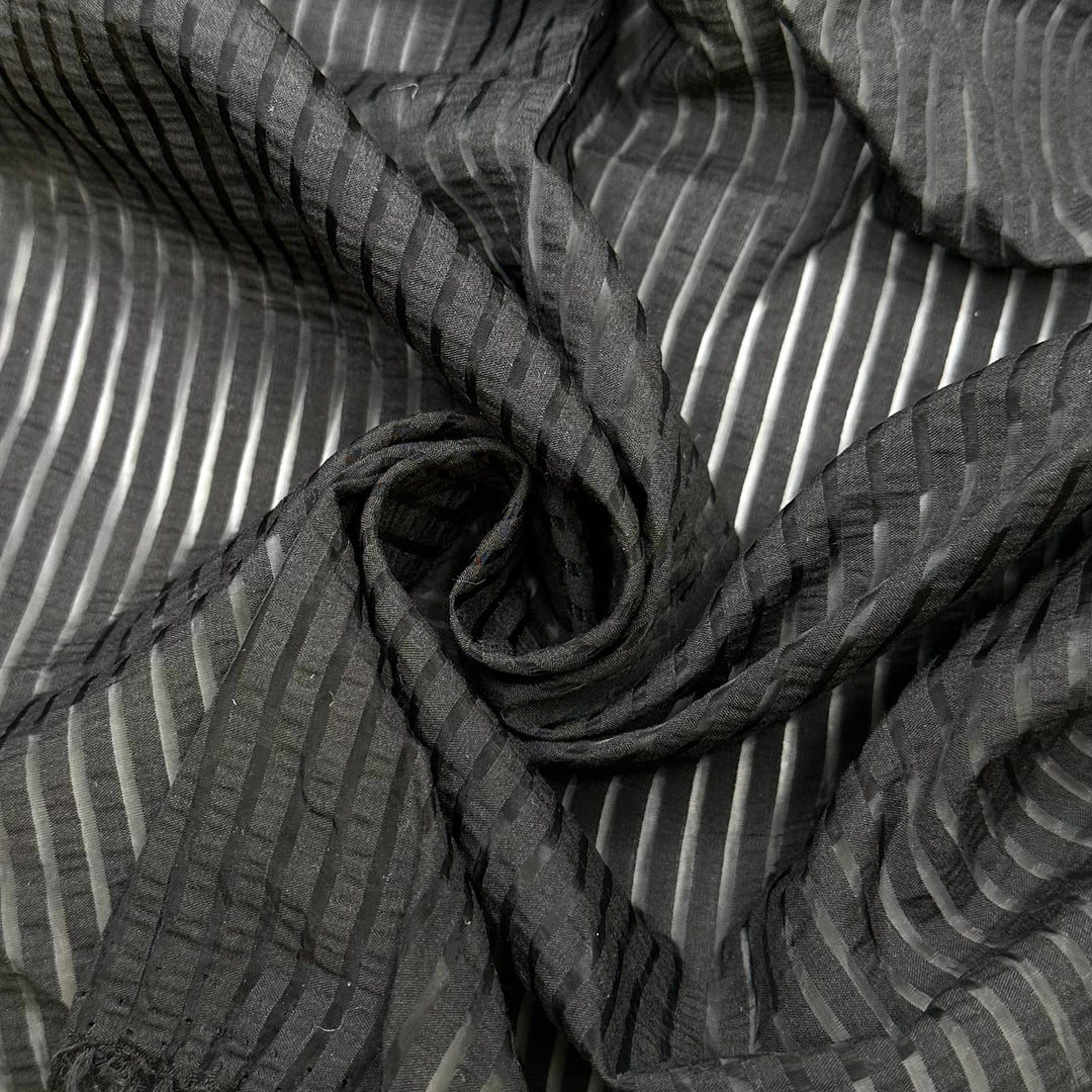 Tim Burton Reading Between The Lines - Polyester Blend Woven - Black Stripes - 3.1M Bundle