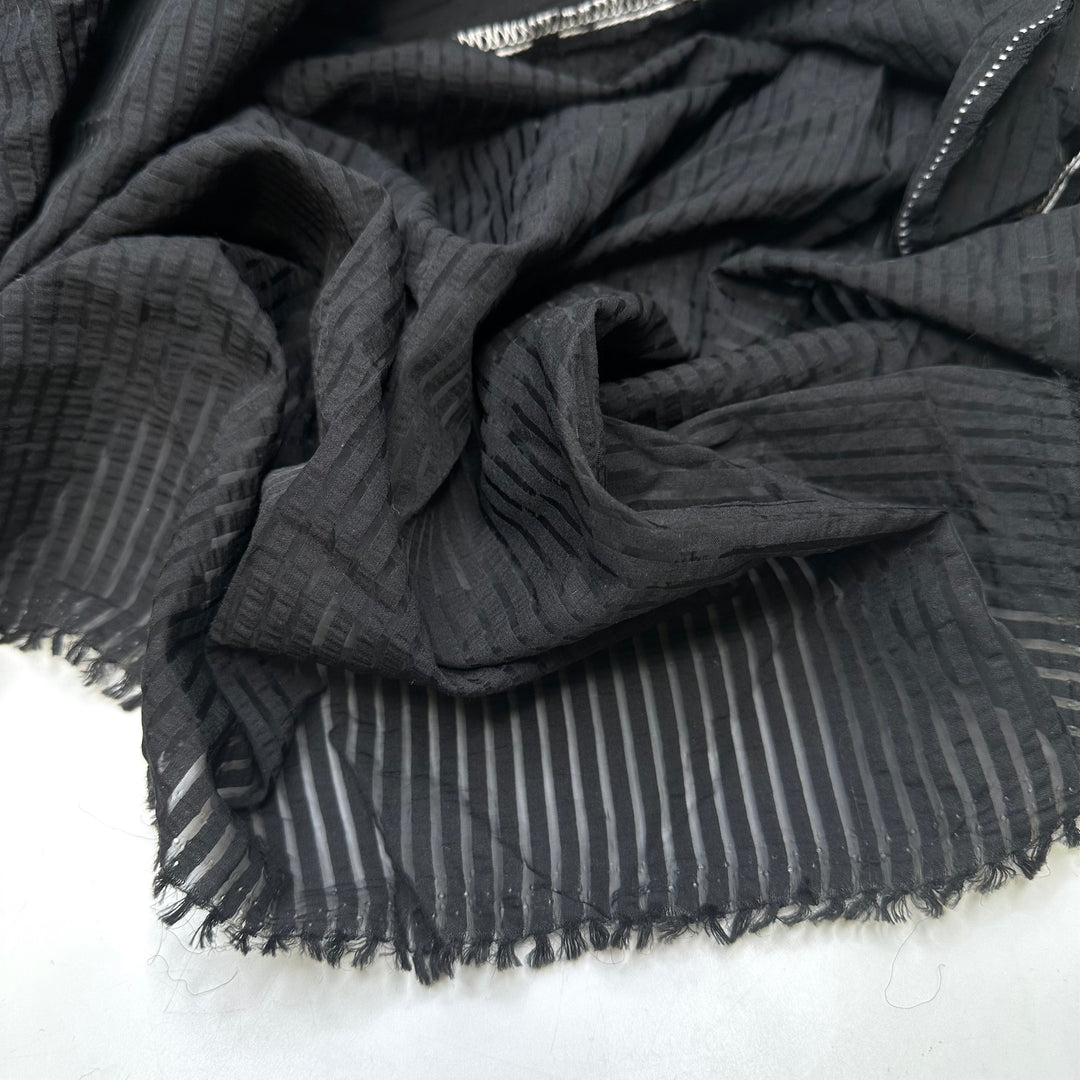 Tim Burton Reading Between The Lines - Polyester Blend Woven - Black Stripes - 3.1M Bundle