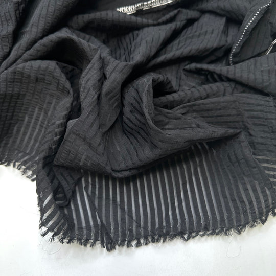 Tim Burton Reading Between The Lines - Polyester Blend Woven - Black Stripes - 3.1M Bundle