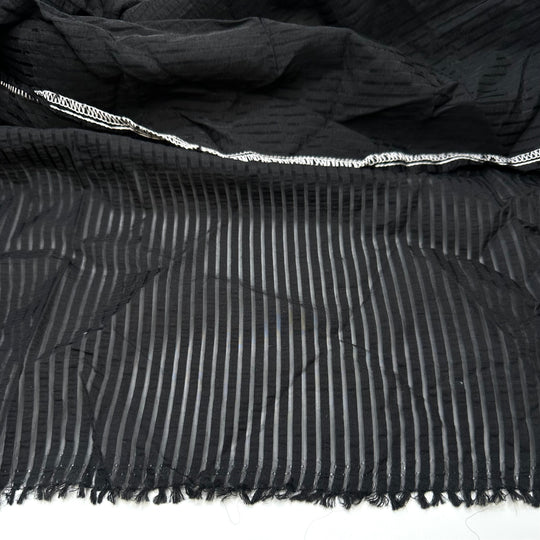 Tim Burton Reading Between The Lines - Polyester Blend Woven - Black Stripes - 3.1M Bundle