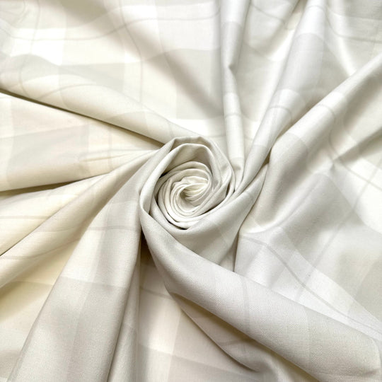 Drag Picnic In The Park - Cotton Blend Woven - Light White/Grey Plaid - Bundles
