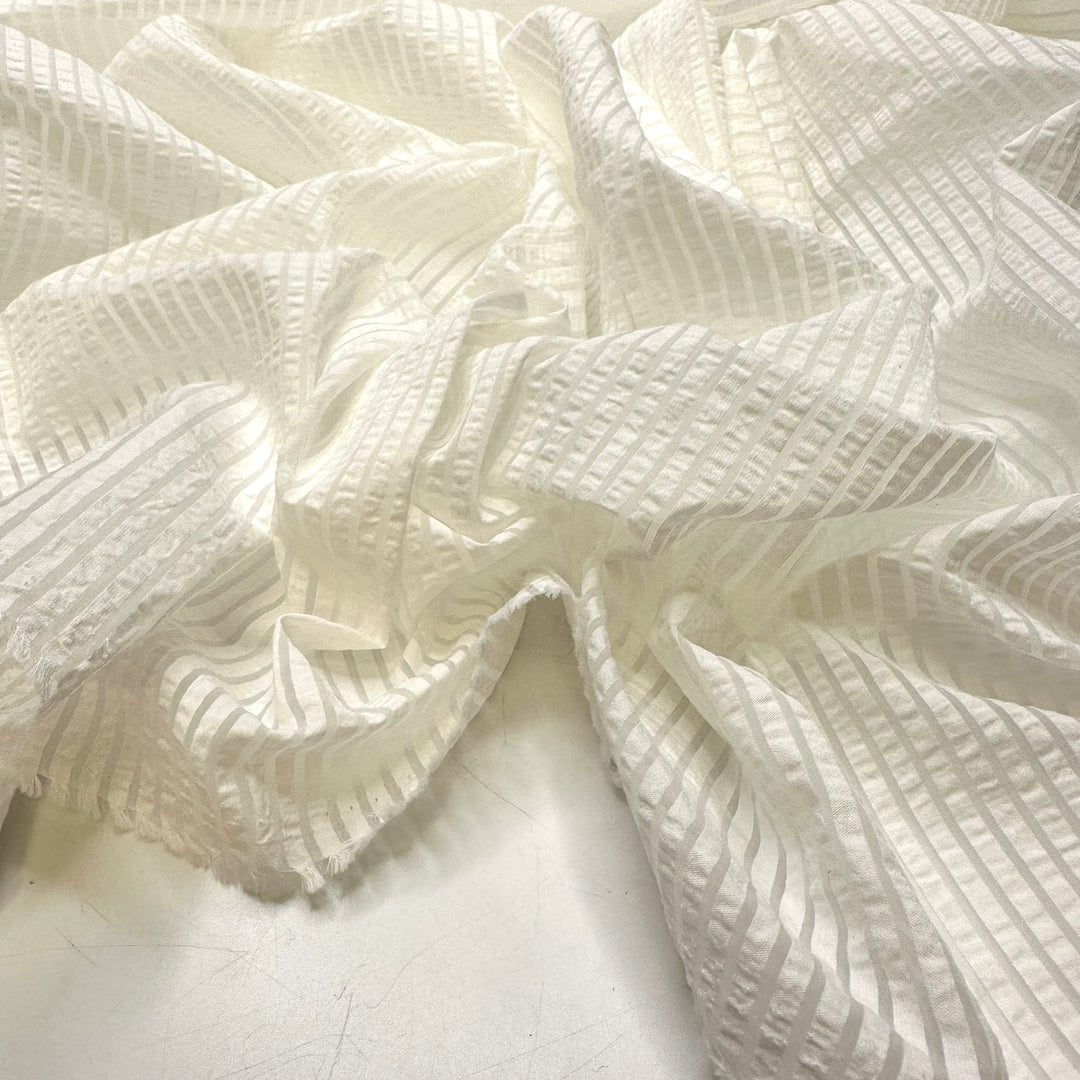 Peeking Through The Curtains - Poly/Cotton Woven - White Stripes - 1.6M Bundle