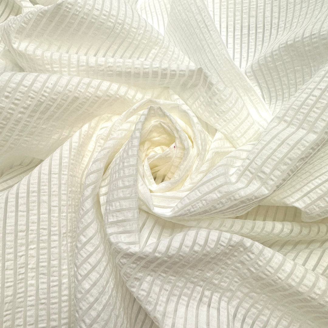 Peeking Through The Curtains - Poly/Cotton Woven - White Stripes - 1.6M Bundle