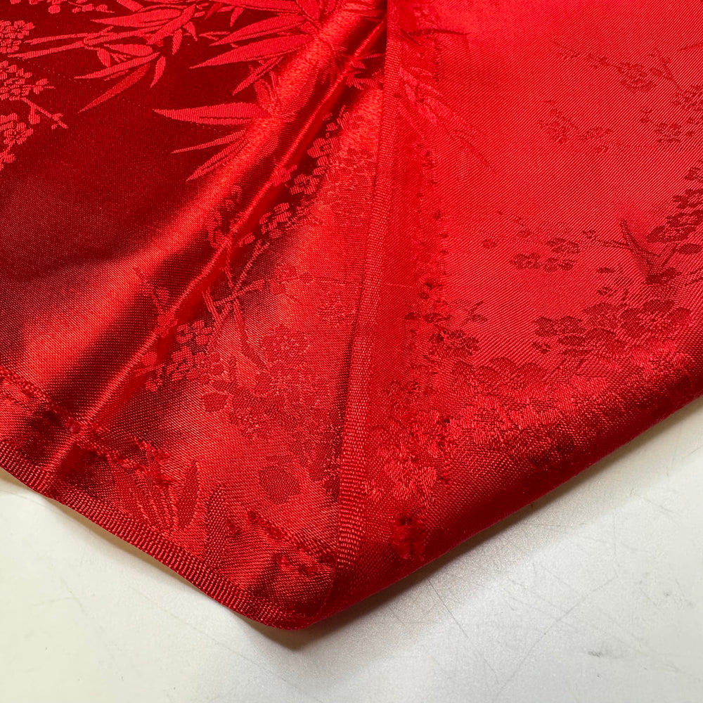 Yass Queen - Brocade Poly Woven - Red Floral - 0.9M Bundle