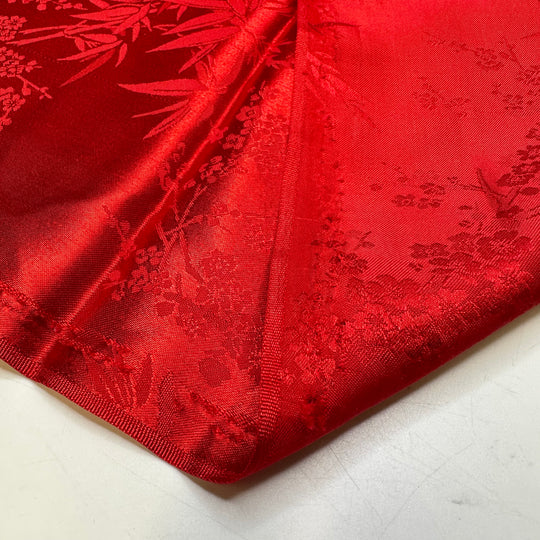 Yass Queen - Brocade Poly Woven - Red Floral - 0.9M Bundle