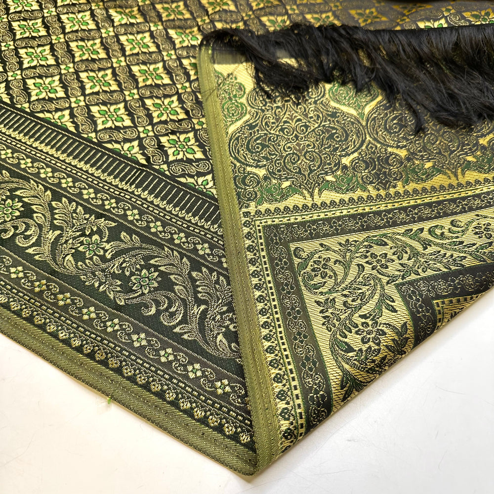 Shimmer Sparkle Shake - Metallic Brocade Poly Woven - Gold/Green - 2M Bundle
