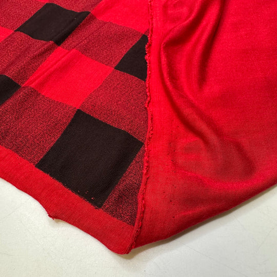 Time To Chop The Competition - Jersey Polyester Blend Knit - Red/Black Plaid - Bundles