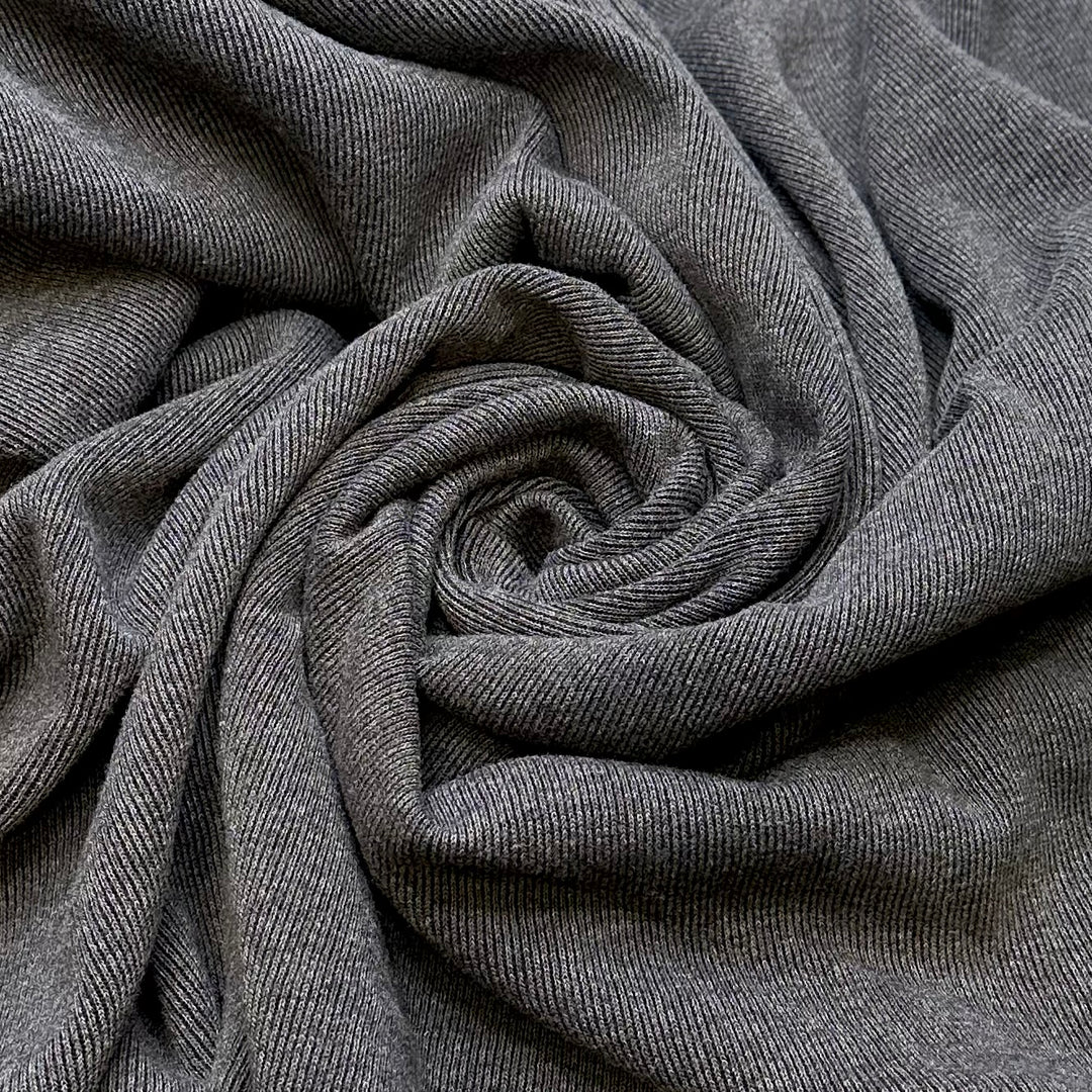 Pass The Rib Knit - Jersey Rib Knit Cotton Knit - Dark Grey - 3M Bundle