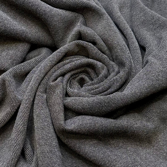 Pass The Rib Knit - Jersey Rib Knit Cotton Knit - Dark Grey - 3M Bundle