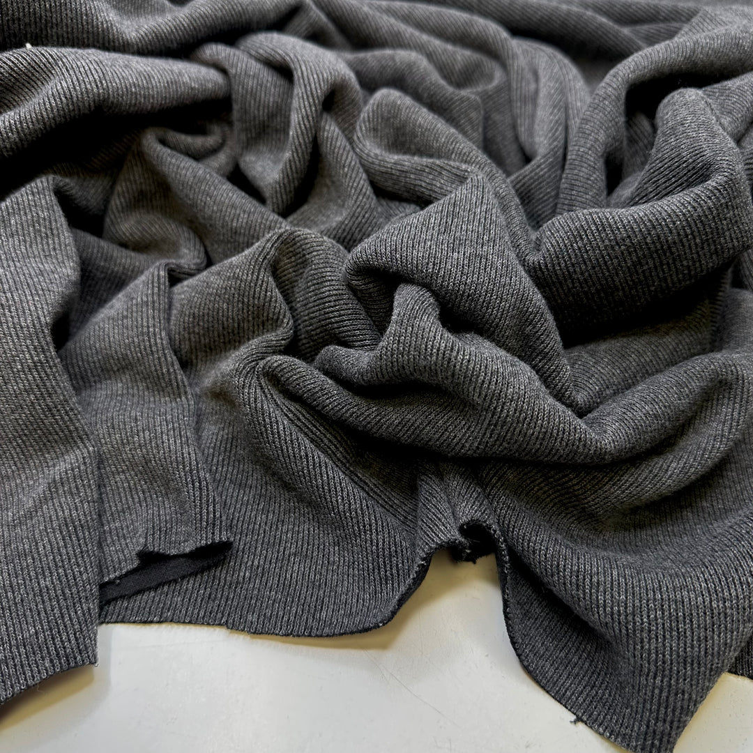 Pass The Rib Knit - Jersey Rib Knit Cotton Knit - Dark Grey - 3M Bundle