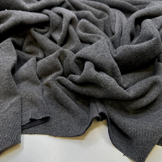 Pass The Rib Knit - Jersey Rib Knit Cotton Knit - Dark Grey - 3M Bundle