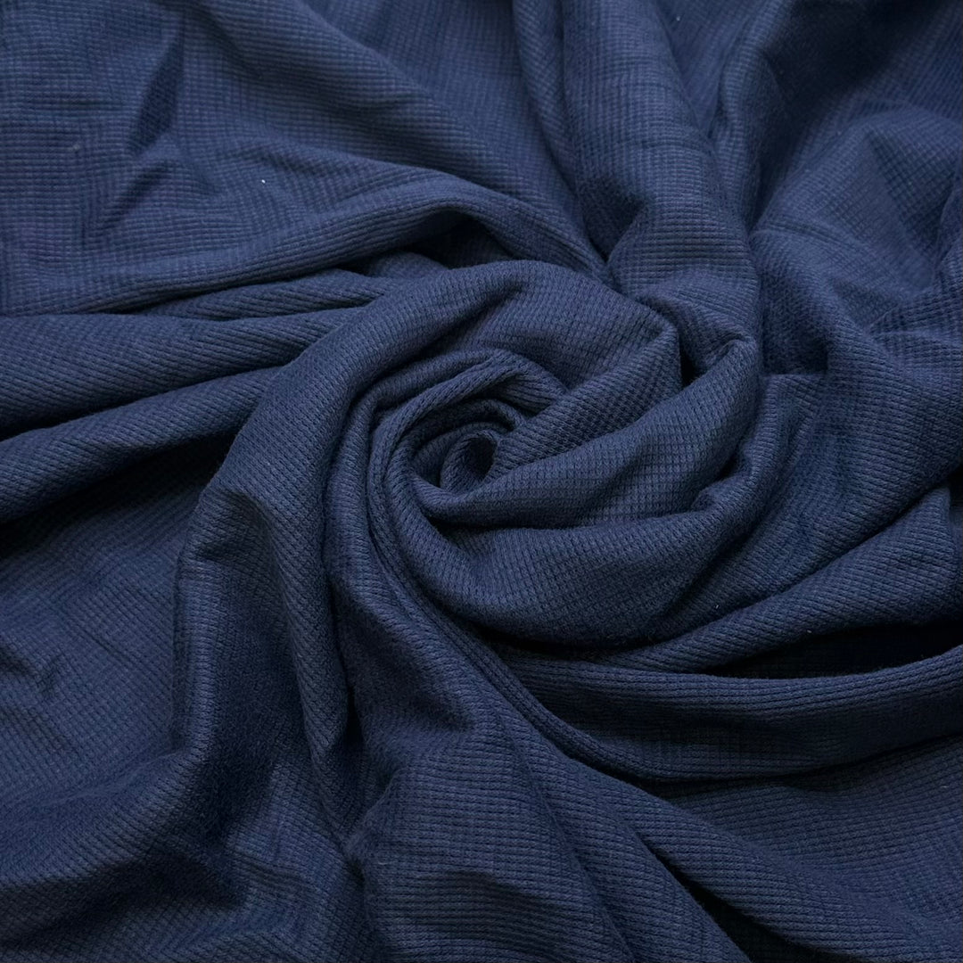 Motorcycle Meetup At Ihop - Waffle Knit Cotton Knit - Light Navy - 2M Bundle