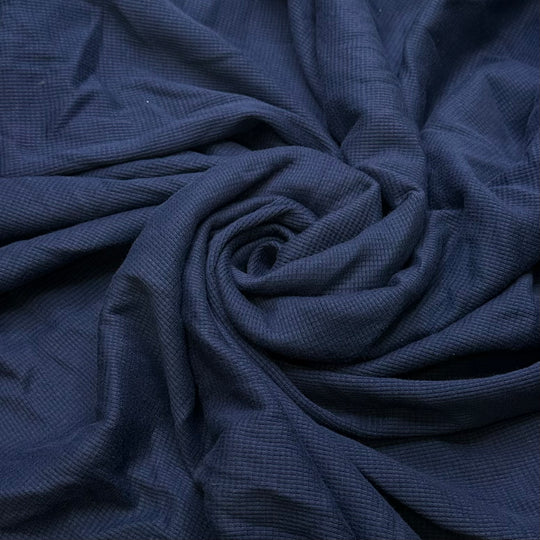 Motorcycle Meetup At Ihop - Waffle Knit Cotton Knit - Light Navy - 2M Bundle