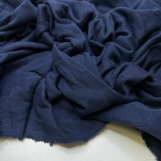 Motorcycle Meetup At Ihop - Waffle Knit Cotton Knit - Light Navy - 2M Bundle