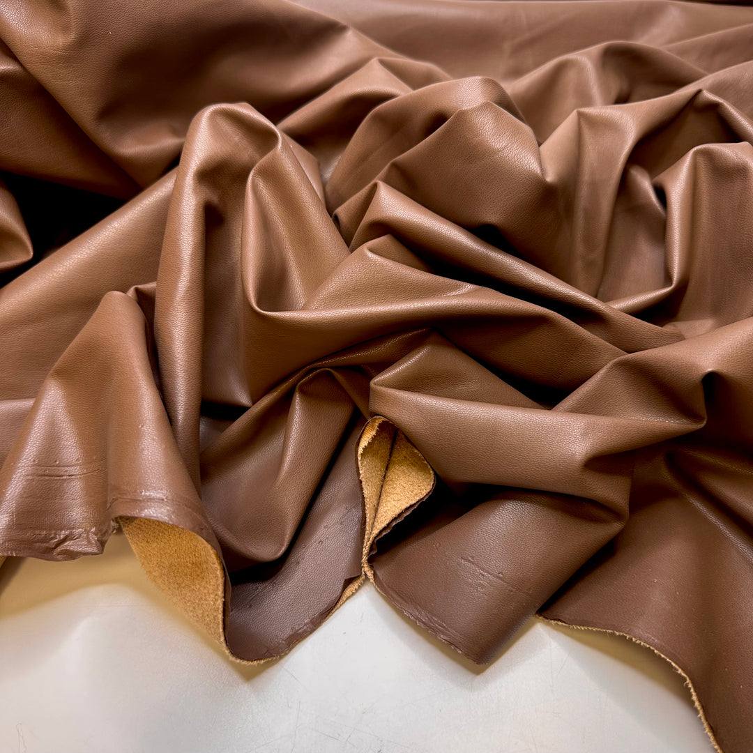 Pleather Meeting You - Waterproof Pleather Polyester Backing PU Blend Knit - Brown - Bundles